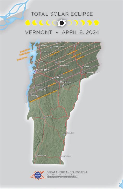 burke mountain eclipse|vermont eclipse map.